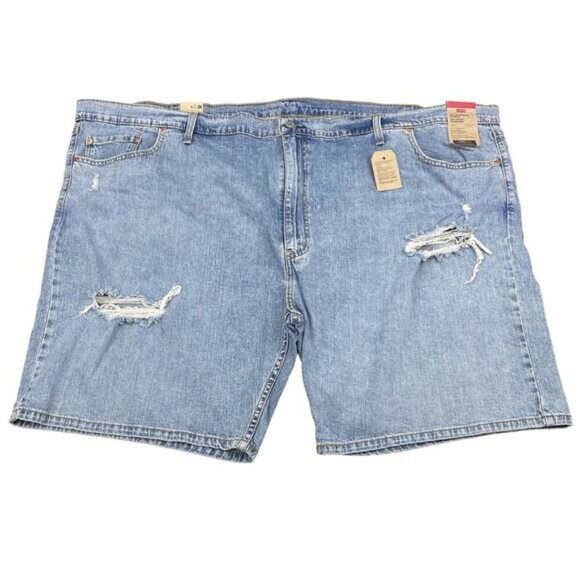 NWT LEVI'S 405 Standard Denim Shorts Sz 58 Distressing - Picture 2 of 7